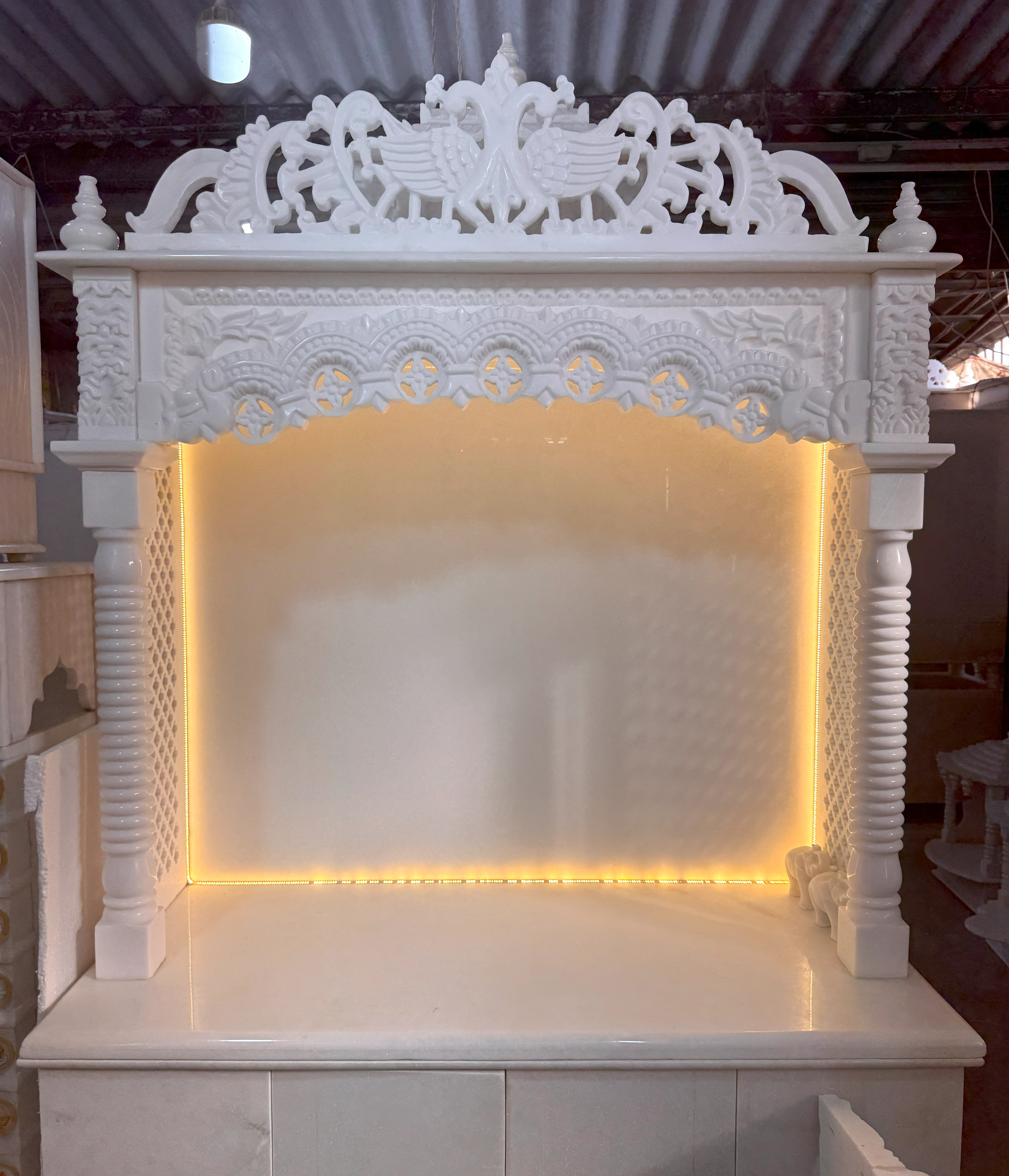 Premium White Marble Mandir